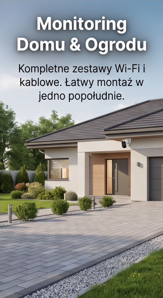Kompletne zestawy Wi-Fi i kablowe. Łatwy montaż w jedno popołudnie.